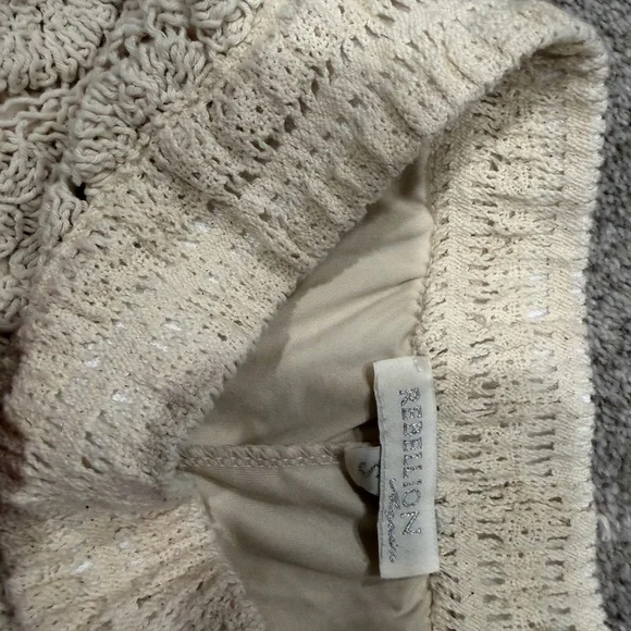 Crochet Mini Shorts in Cream - Picture 2 of 3